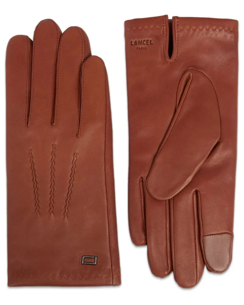 Lancel Sellier Handschuhe mit Logo-Stempel - Braun Braun