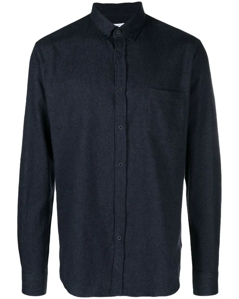 Sunspel Hemd aus Flanell - Blau Blau
