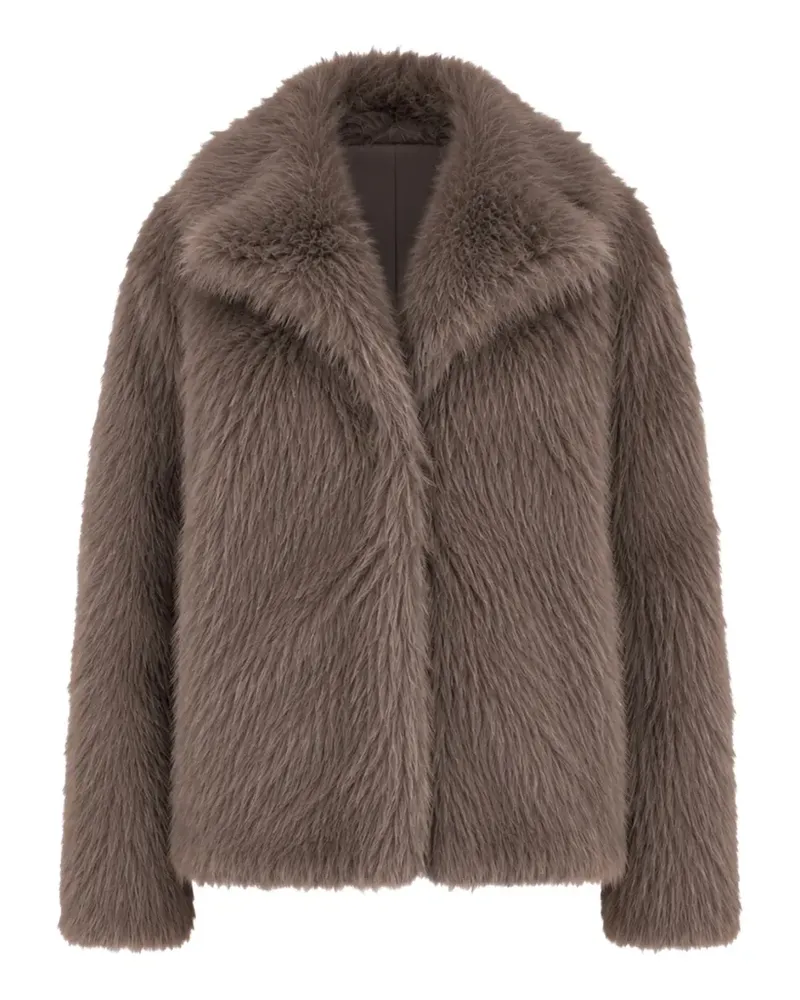 LOULOU faux-fur notched-lapel jacket - Braun Braun