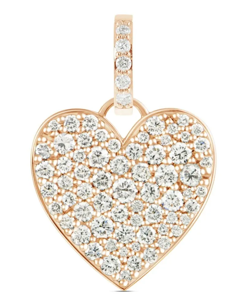 Alinka 18kt Caviar Heart Rotgoldanhänger mit Diamant Gold