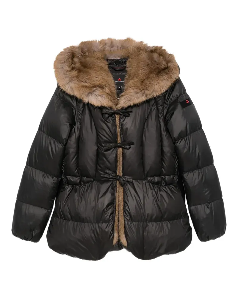 Peuterey Vertis faux-fur trim puffer jacket - Schwarz Schwarz