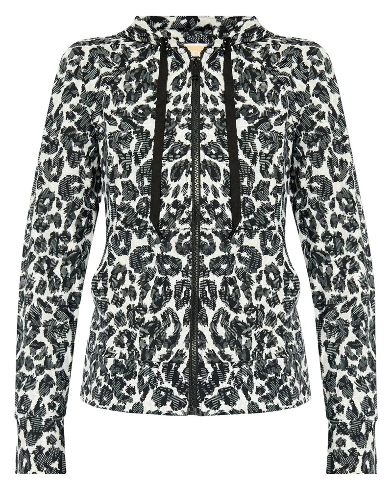 Michael Kors Kapuzenjacke mit Leoparden-Print Schwarz