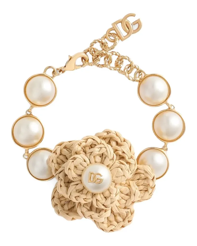 Dolce & Gabbana Armband mit Blumenapplikation - Gold Gold