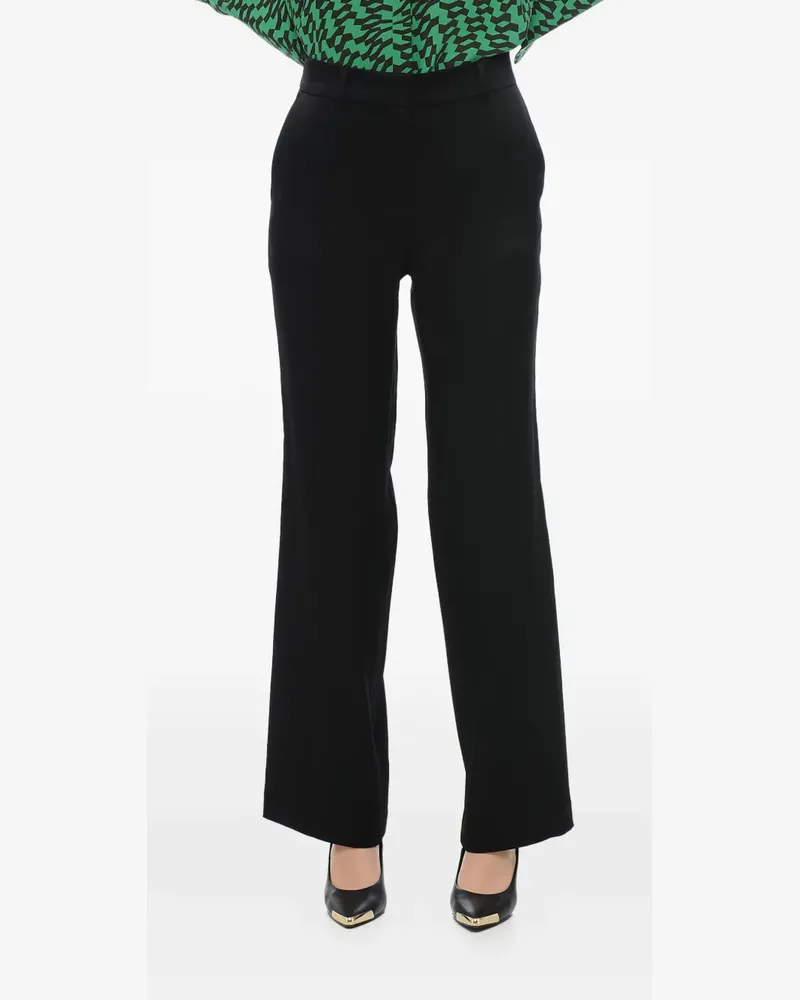 Michael Kors Hose aus Satin mit hohem Bund - Schwarz Schwarz