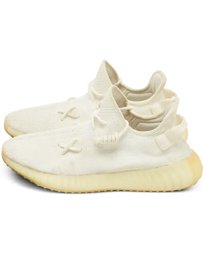 adidas Gestrickte Boost 350 V2 Sneakers mit gerippter Sohle - Nude Nude