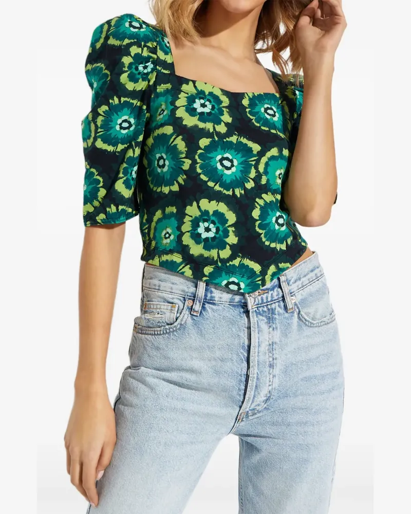 Free People floral-print open-back top - Grün Grün
