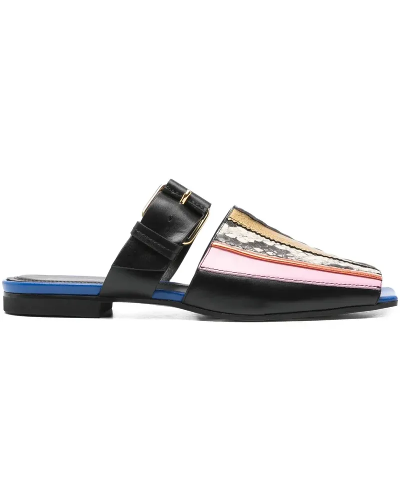 Colville Patchwork-Mules mit Schnallendetail - Blau Blau