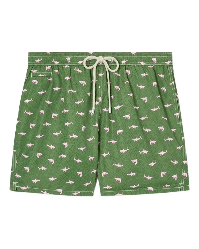 MC2 Saint Barth Badeshorts mit Hai-Print - Grün Grün
