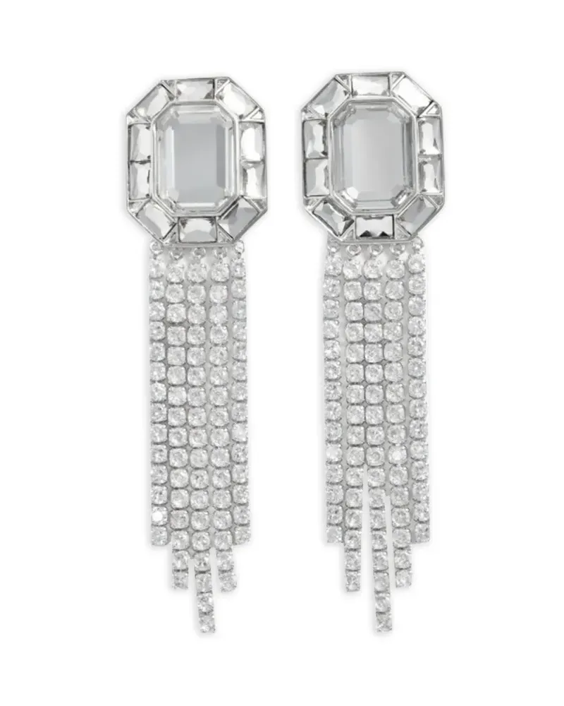 Self-Portrait crystal droplet earrings - Silber Silber