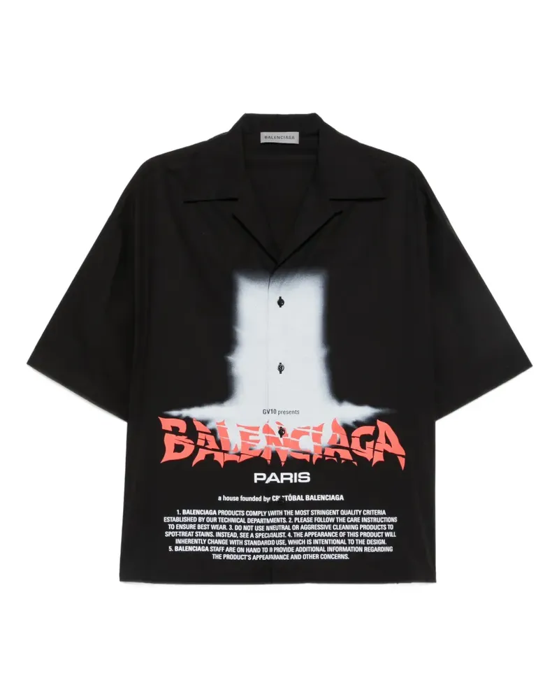 Balenciaga logo-print short-sleeve shirt - Schwarz Schwarz