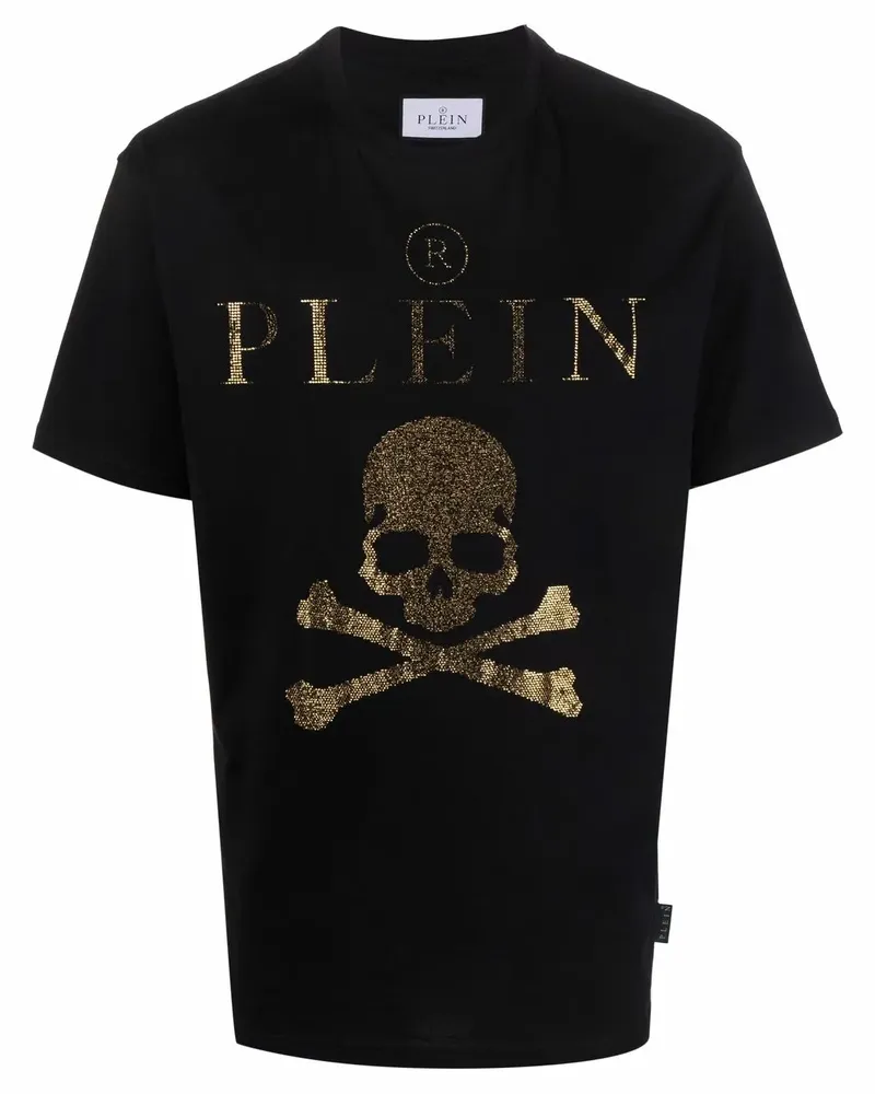 Philipp Plein T-Shirt mit Kristallen - Schwarz Schwarz