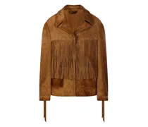 Wildlederjacke mit Fransen - Braun