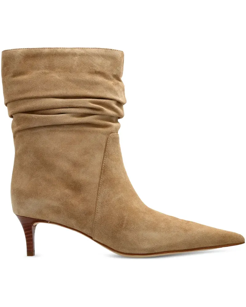 Michael Kors Geraffte Stiefel mit spitzer Kappe 50mm - Nude Nude