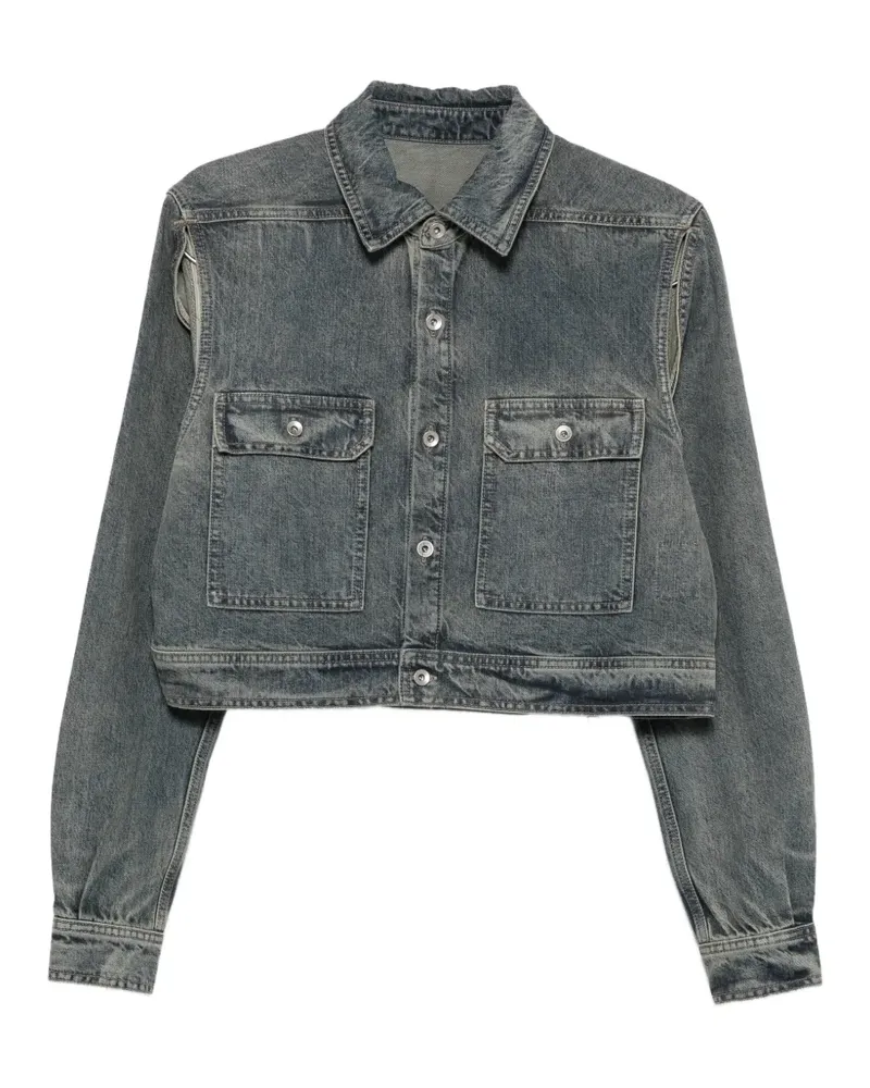 DRKSHDW by Rick Owens cropped cut-out denim jacket - Blau Blau