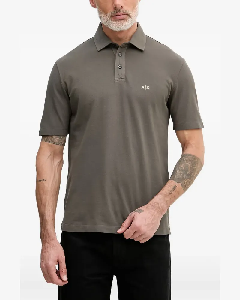 Armani Exchange logo-embroidered polo shirt - Grün Grün