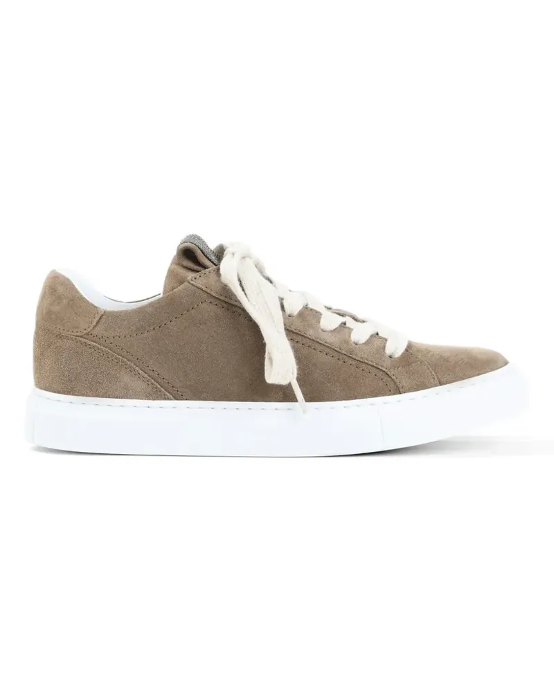 Brunello Cucinelli lace-up leather sneakers - Nude Nude