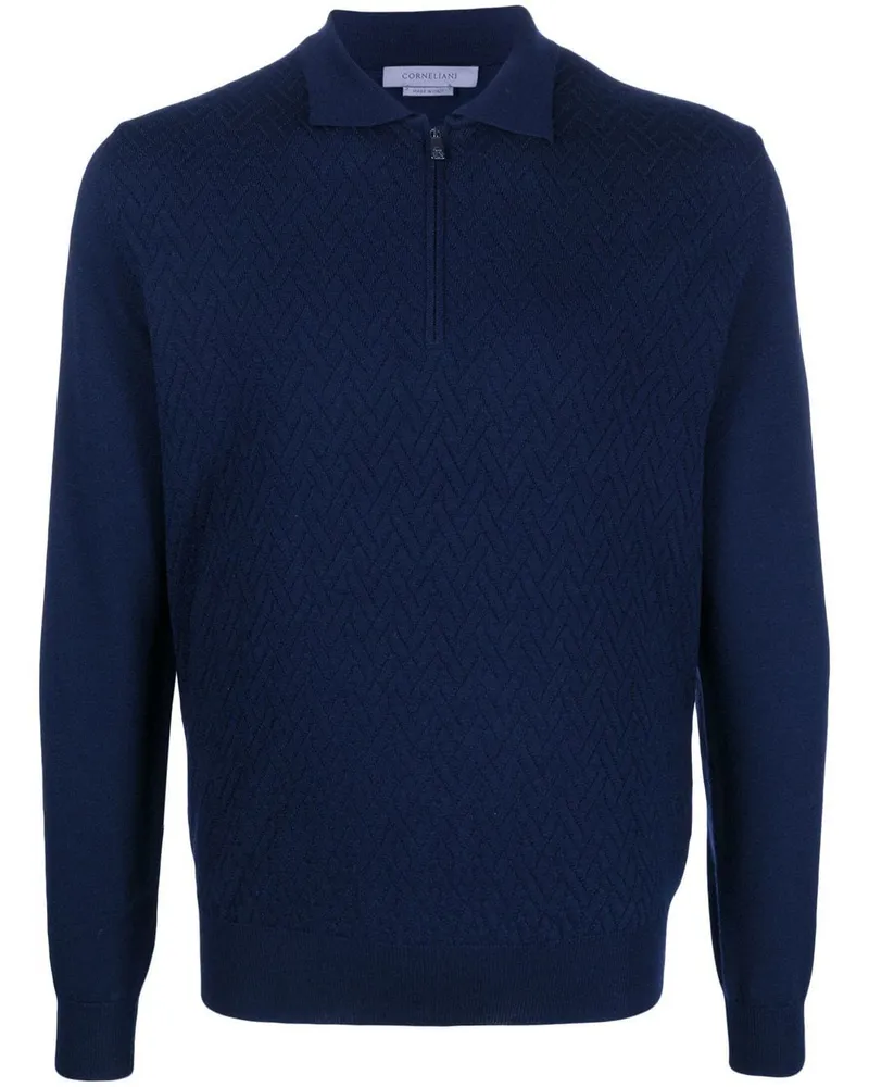 Corneliani Pullover mit Polokragen Blau