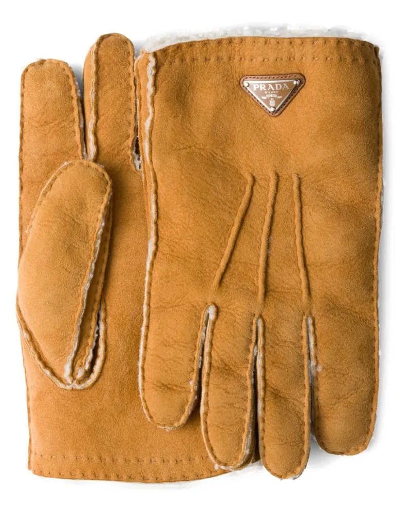 Prada Handschuhe aus Wildleder - Nude Nude