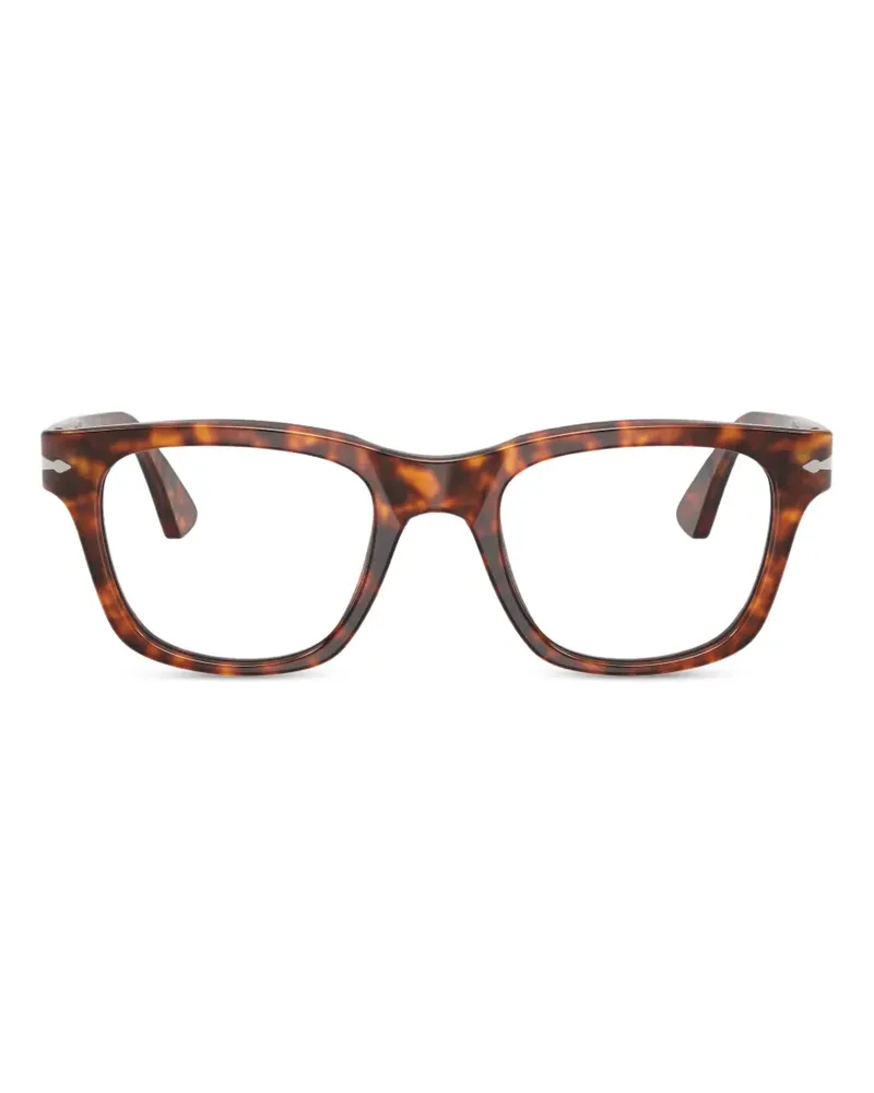 Persol Cecil Brille mit silberfarbenem Detail - Braun Braun