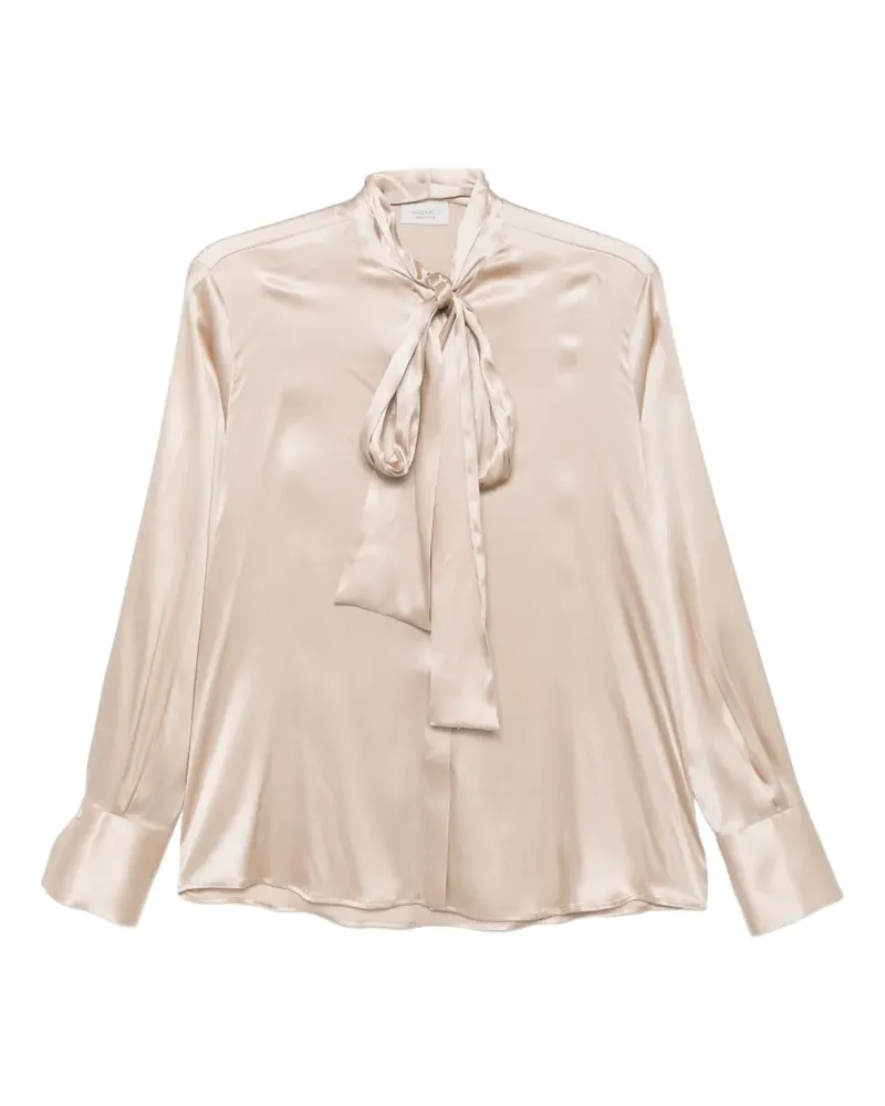 MAZZARELLI Schluppenbluse aus Satin - Nude Nude