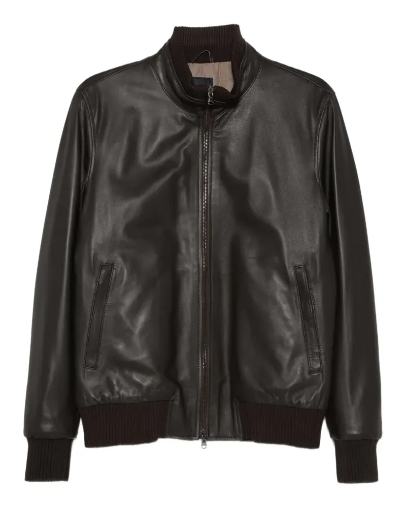 BARBA zip-up leather jacket - Braun Braun