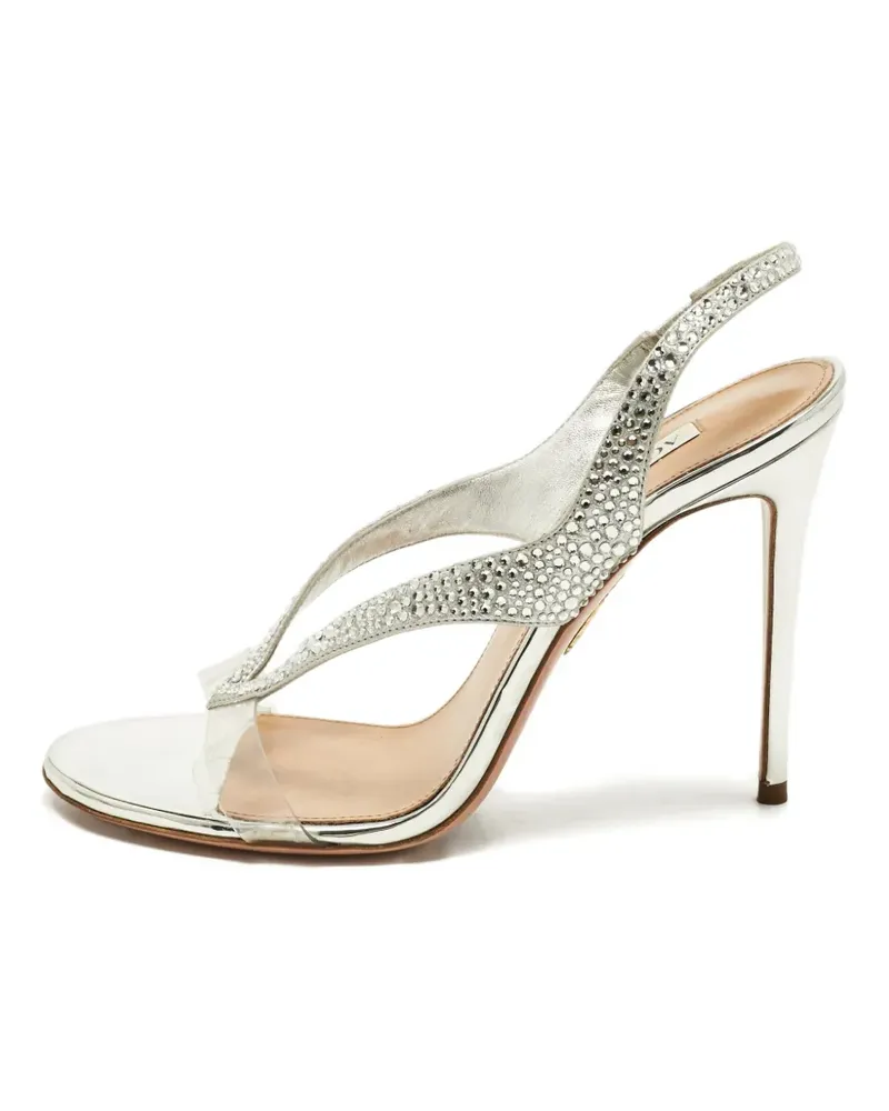 Aquazzura crystal-embellished heeled sandals - Silber Silber