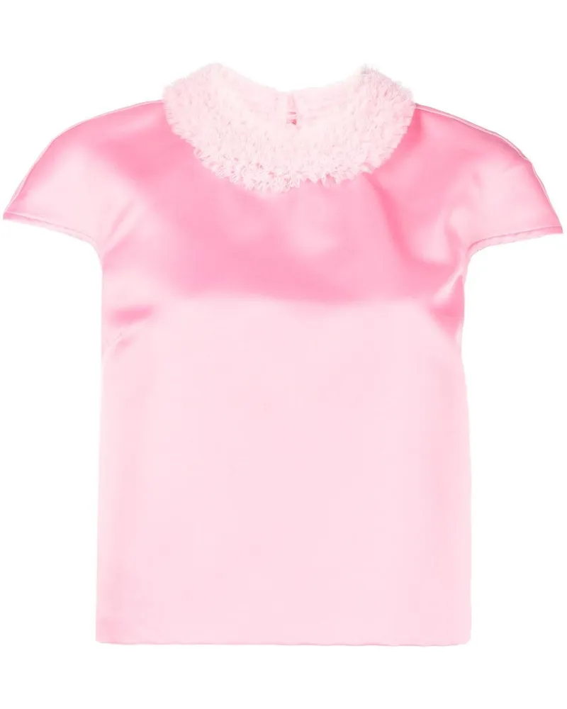 Viktor & Rolf Bluse mit Rüschenkragen Rosa