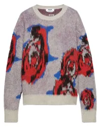 MSGM Pullover mit Rosen-Intarsie Violett