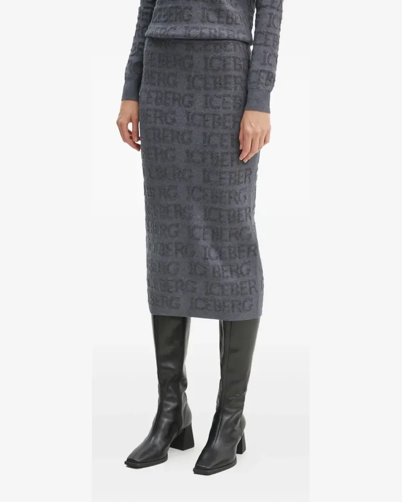 Iceberg Jacquard-Rock mit Logo - Grau Grau