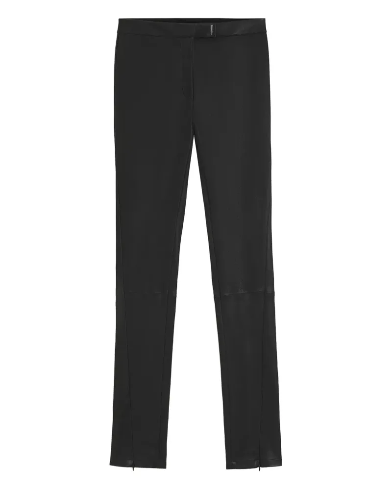 HUGO BOSS Lederhose mit offenem Saum - Schwarz Schwarz