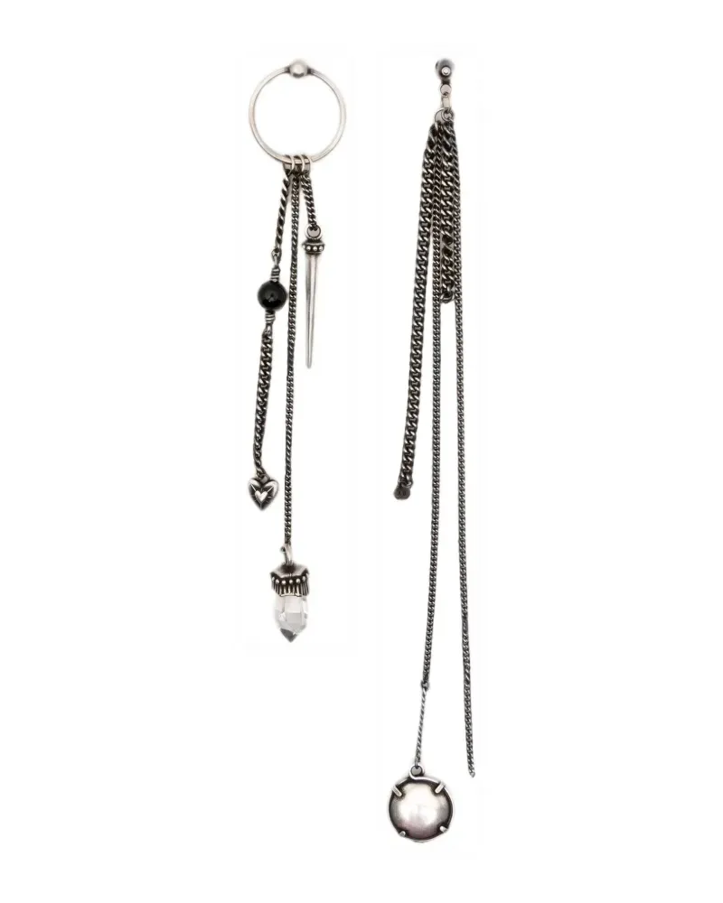 Ann Demeulemeester Asymmetrische Ohrringe mit Anhängern - Silber Silber