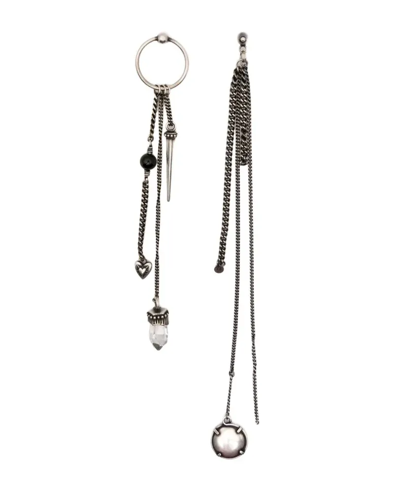 Ann Demeulemeester Asymmetrische Ohrringe mit Anhängern - Silber Silber