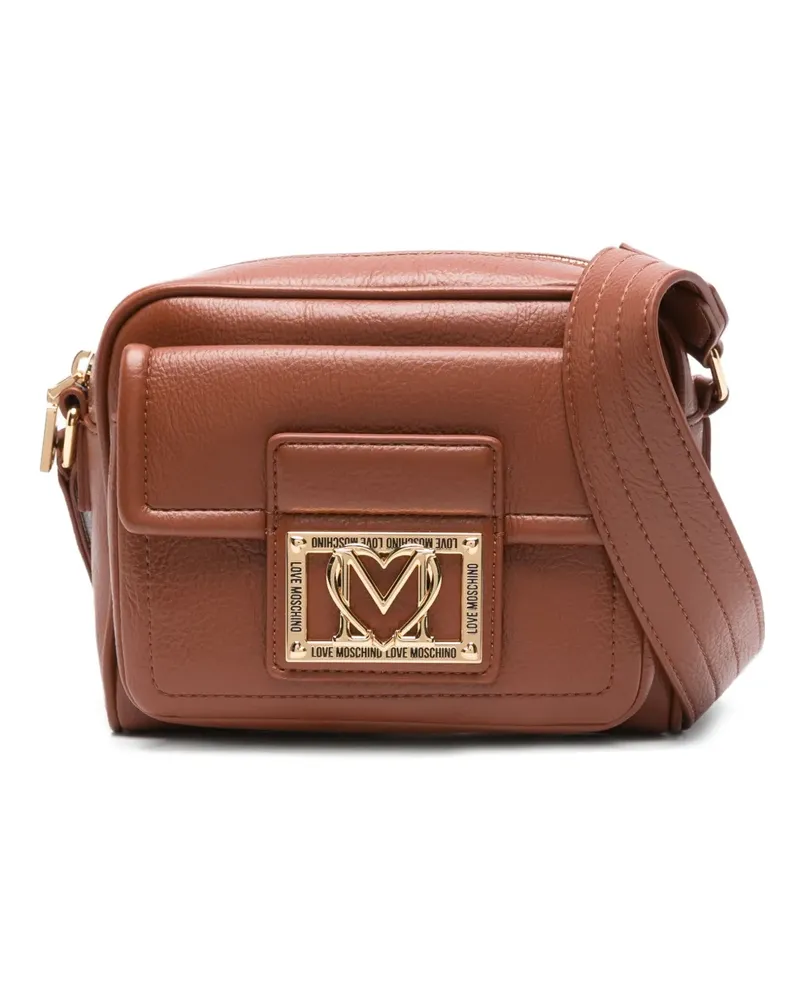 Moschino Umhängetasche mit Logo-Schild - Braun Braun