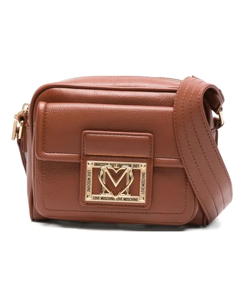 Moschino Umhängetasche mit Logo-Schild - Braun Braun