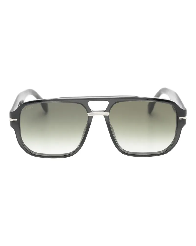 HUGO BOSS pilot-frame double-bridge sunglasses - Schwarz Schwarz