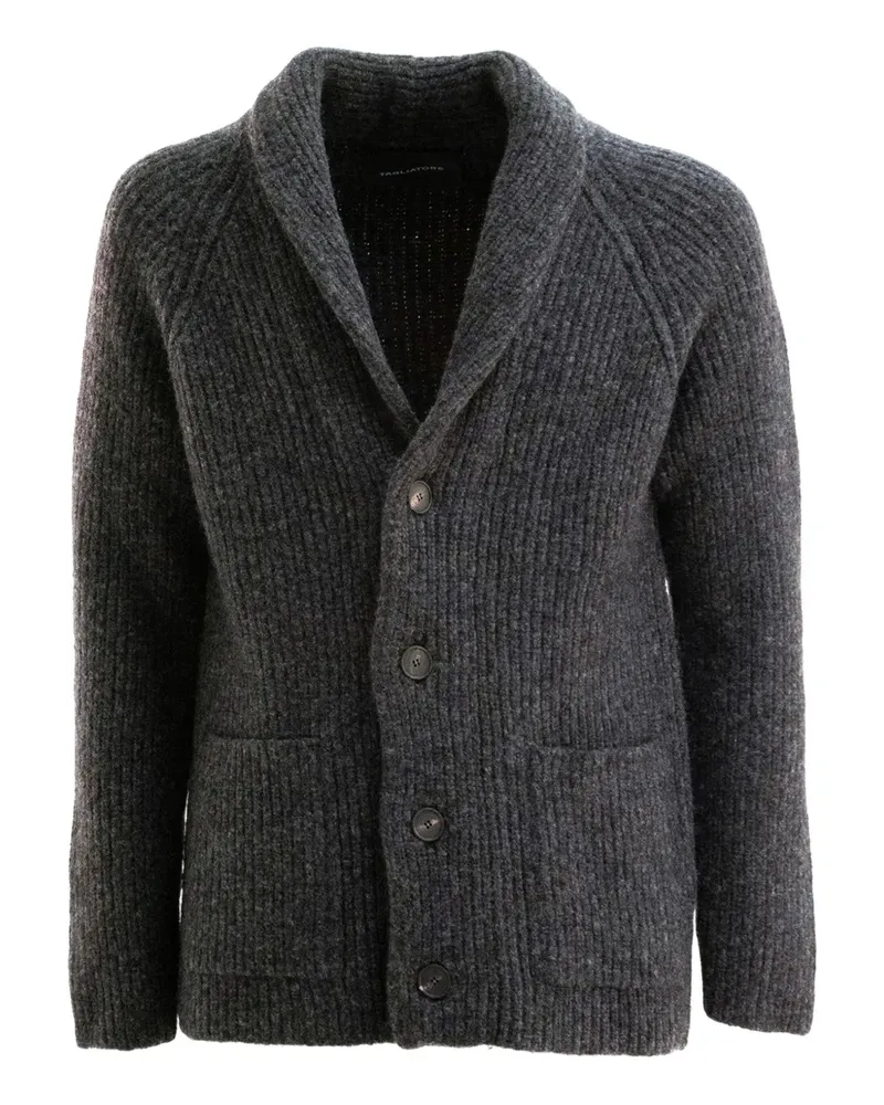Tagliatore Gerippter Cardigan mit Schalkragen - Grau Grau