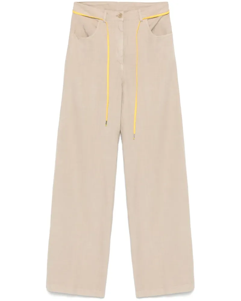 ASPESI Gestreifte Wide-Leg-Hose - Nude Nude