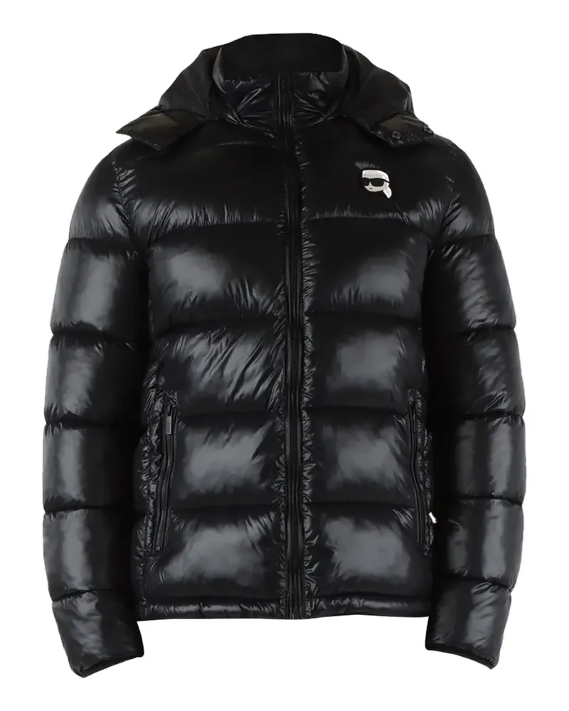 Karl Lagerfeld Gefütterte Kapuzenjacke - Schwarz Schwarz