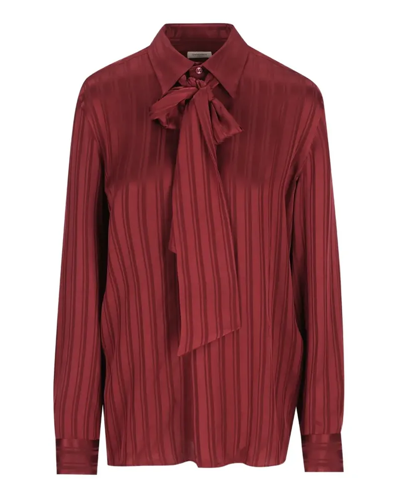 Saint Laurent Cassandre lavallière blouse in striped silk jacquard - Rot Rot