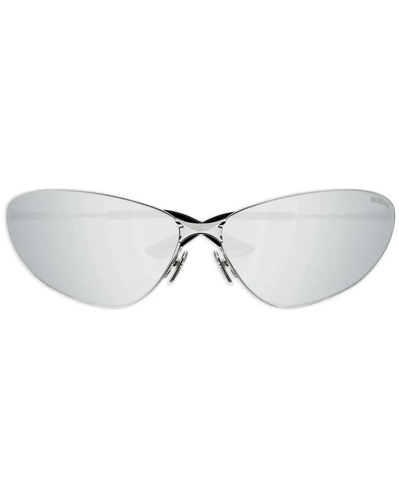 Balenciaga Razor Cat-Eye-Sonnenbrille - Silber Silber