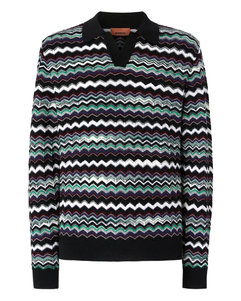 Missoni Poloshirt mit Zickzackmuster - Blau Blau