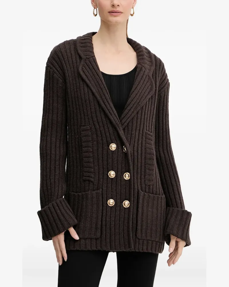 Silvian Heach Doppelreihiger Cardigan - Braun Braun