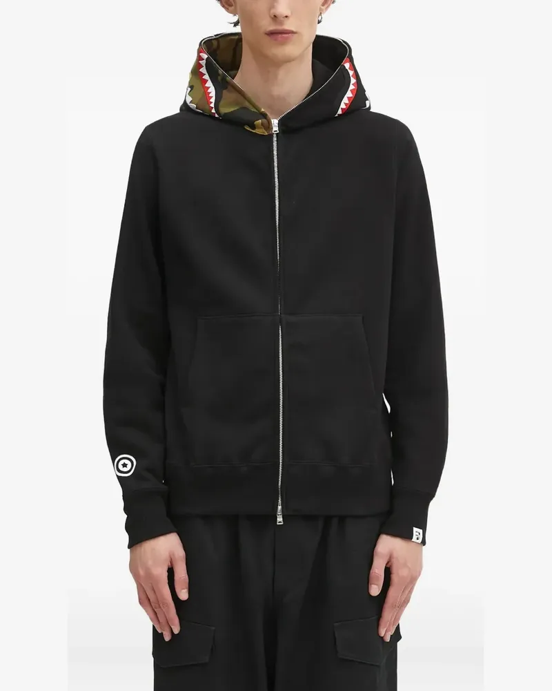 BAPE 1st Camo Shark Kapuzenjacke - Schwarz Schwarz