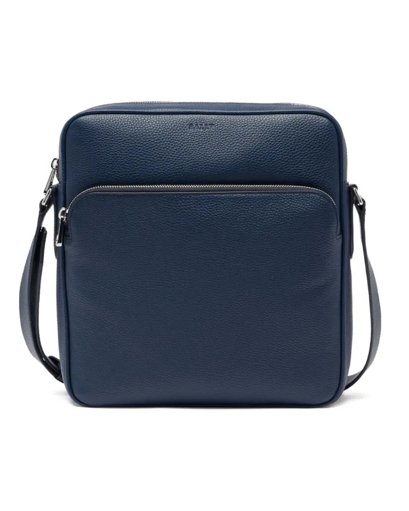 Bally Eckige City Kuriertasche aus strukturiertem Leder - Blau Blau
