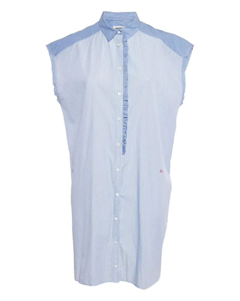 Zadig & Voltaire Gestreiftes Kleid mit Rüschenborten - Blau Blau