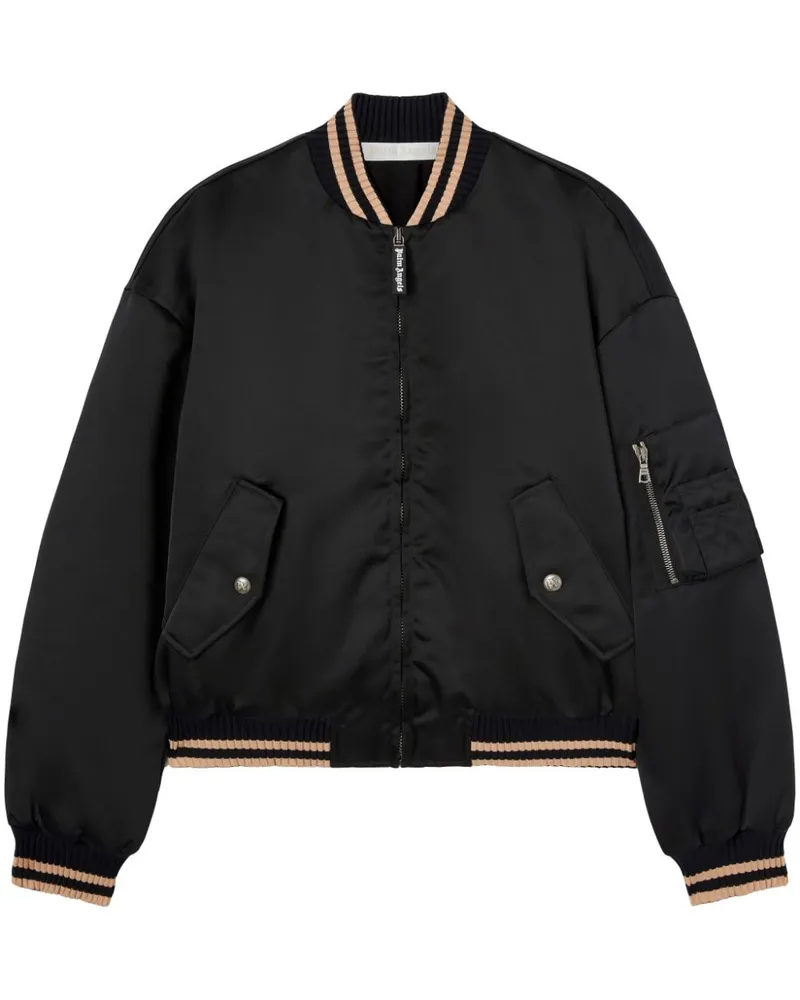Palm Angels Bomberjacke mit Logo - Schwarz Schwarz