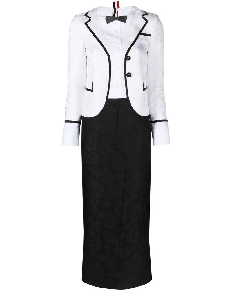 Thom Browne Kleid im Smoking-Look - Weiß Weiß