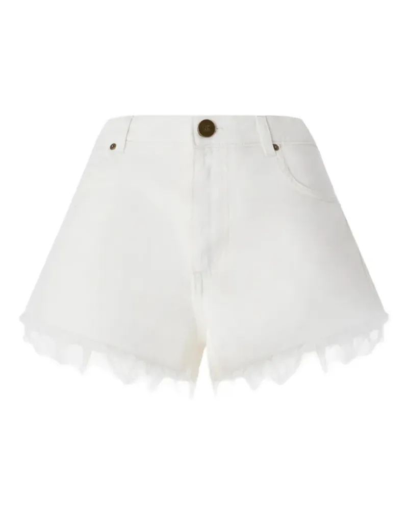 Pinko Shorts mit ausgefranstem Saum - Weiß Weiß