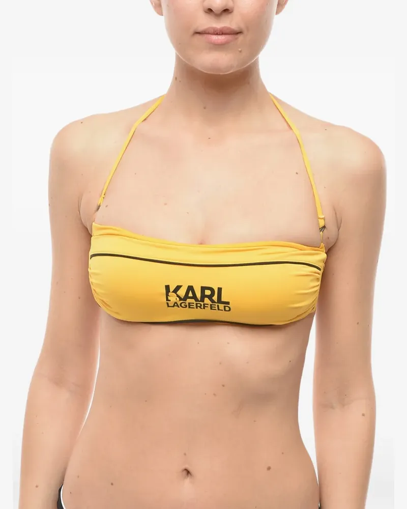 Karl Lagerfeld Bandeau-Bikinioberteil mit Logo - Gelb Gelb