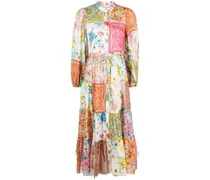 Patchwork-Kleid mit Blumen-Print